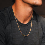 3mm Sterling Gold Rope Chain Necklace - ViViGleam
