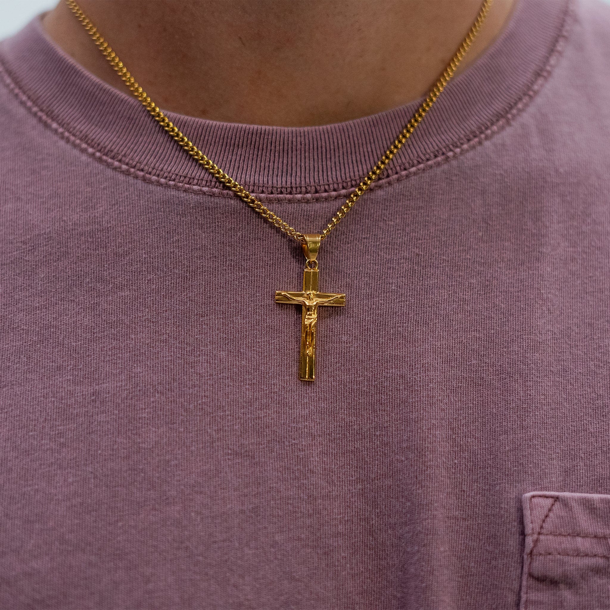 Crucifix Necklace - Gold - ViViGleam