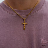 Crucifix Necklace - Gold - ViViGleam