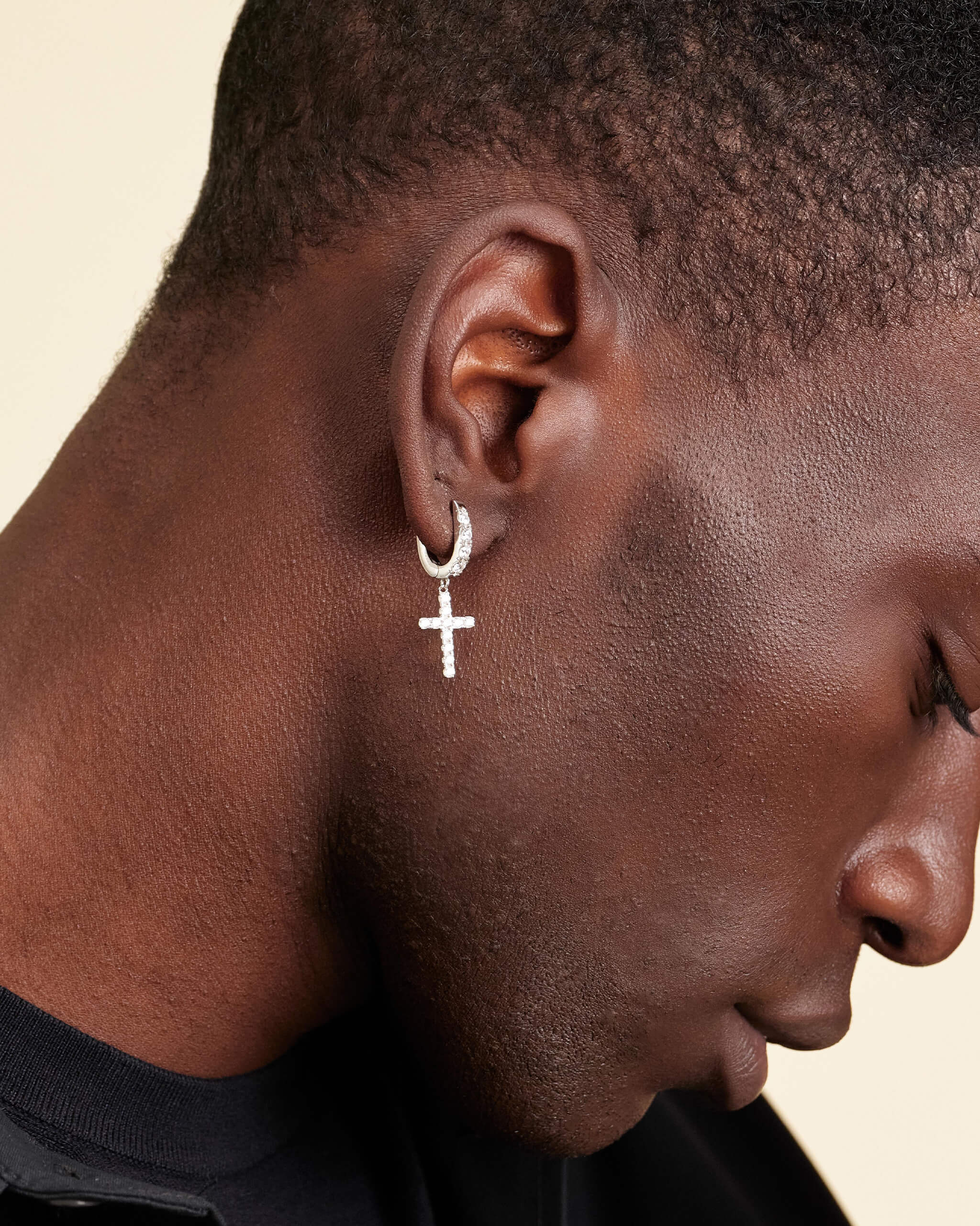 Hanging Studded Cross Earring - ViViGleam