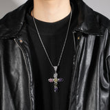 Ice Flowers Cross Pendant