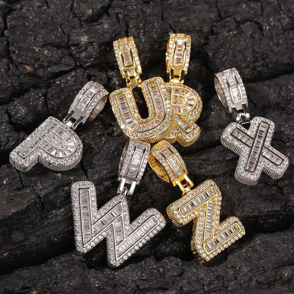Ice Out Letters Pendant Necklace - ViViGleam