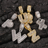 Ice Out Letters Pendant Necklace - ViViGleam