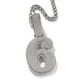 Ice Out Number Pendant Necklace - ViViGleam