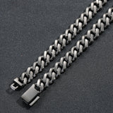 Iced Black Diamond Prong Link Chain Zirconia Bracelet - ViViGleam