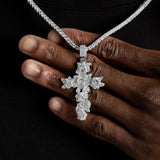 Iced Out Flower Cross Pendent