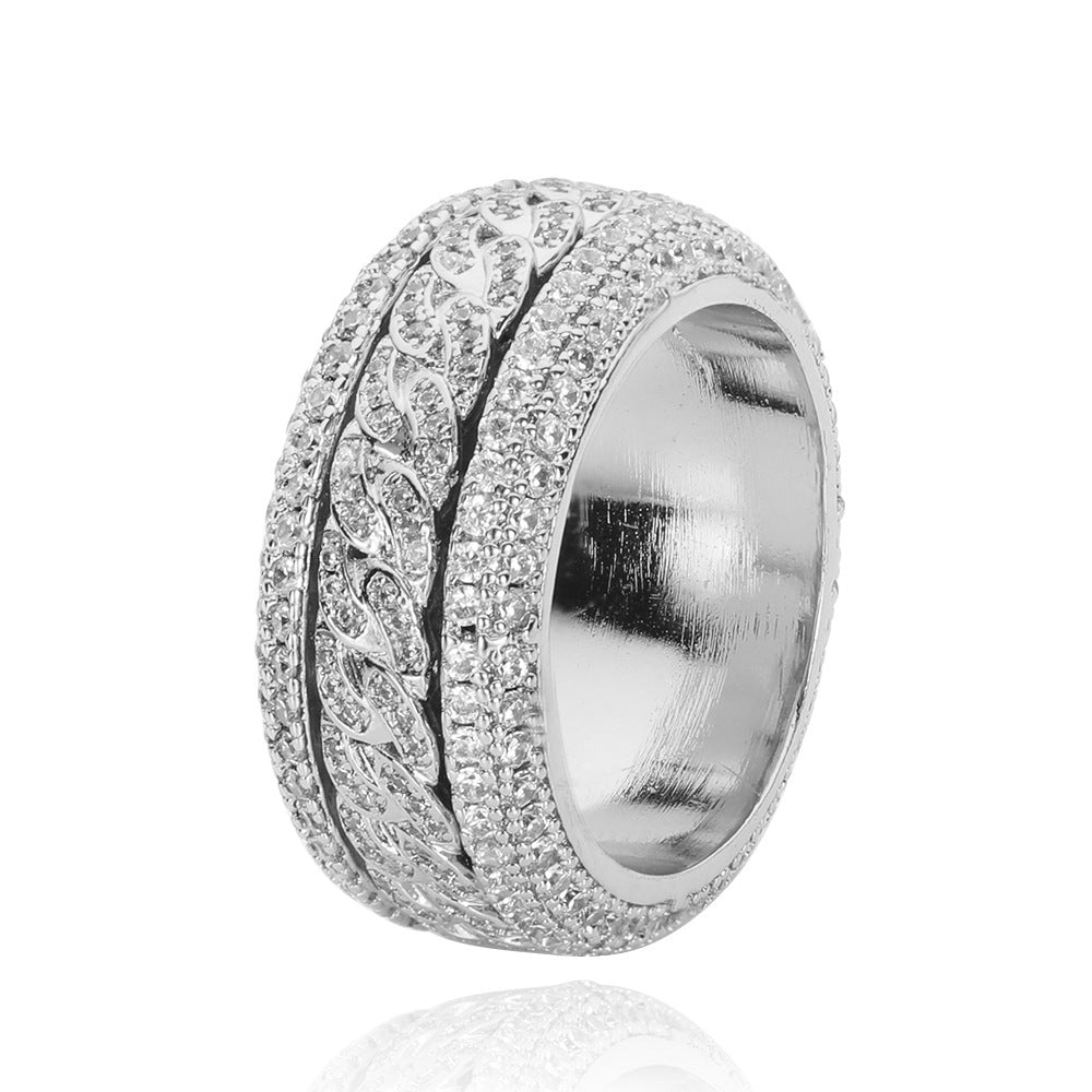 Iced Out Rotating Cuban Ring - ViViGleam