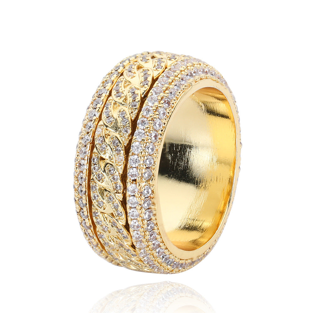 Iced Out Rotating Cuban Ring - ViViGleam
