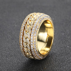 Iced Out Rotating Cuban Ring - ViViGleam