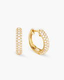 Iced Out Hoop Earrings - Gold - ViViGleam