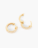 Iced Out Hoop Earrings - Gold - ViViGleam