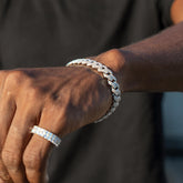 Cuban Bracelet & Double Layer Design Ring Set - ViViGleam