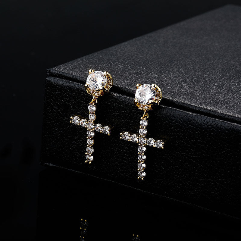 Studded Cross Earrings - ViViGleam