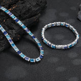 Ocean Blue Stones Tennis Chain