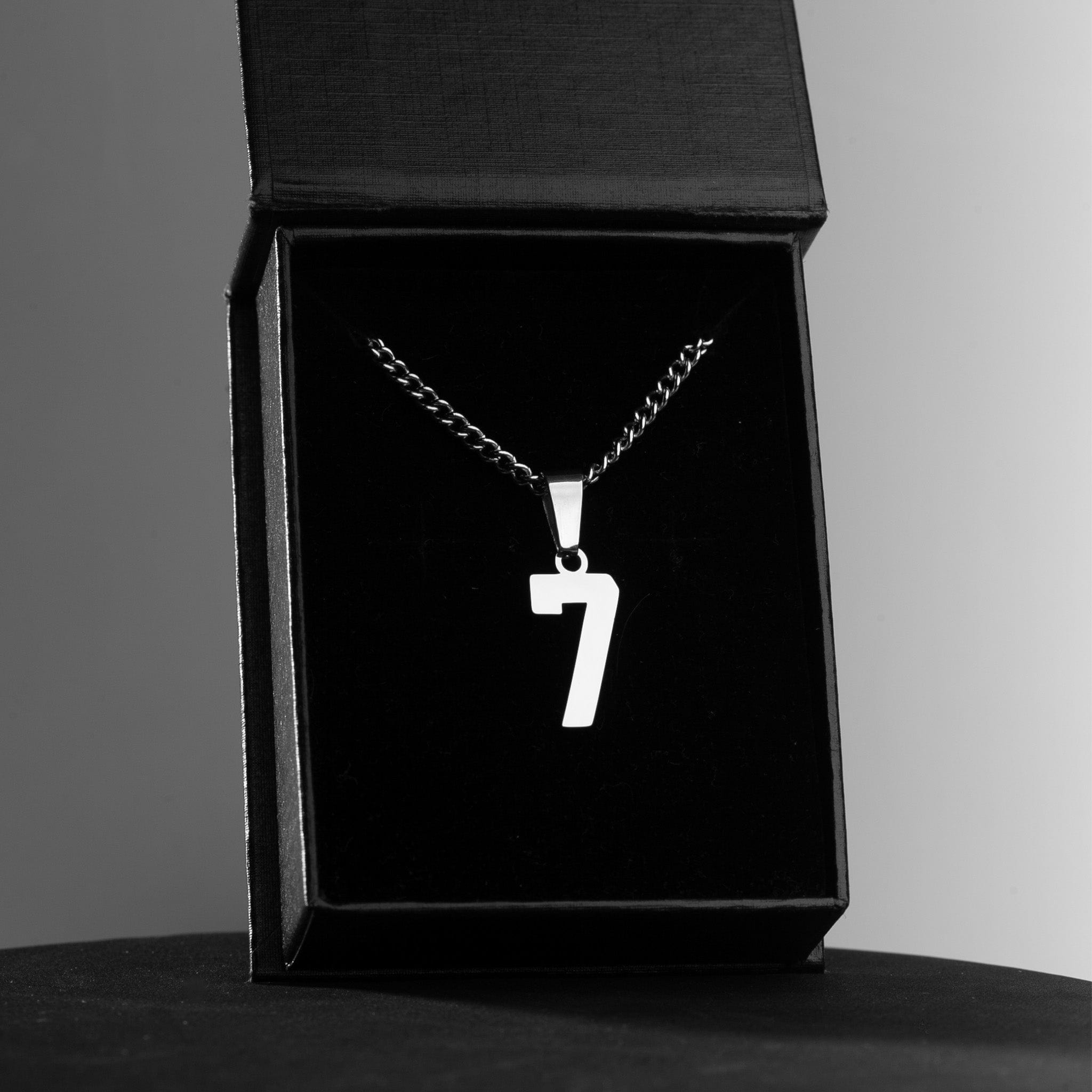 Number Pendant Necklace - Silver - ViViGleam