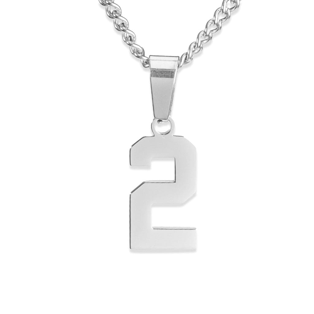 Number Pendant Necklace - Silver - ViViGleam