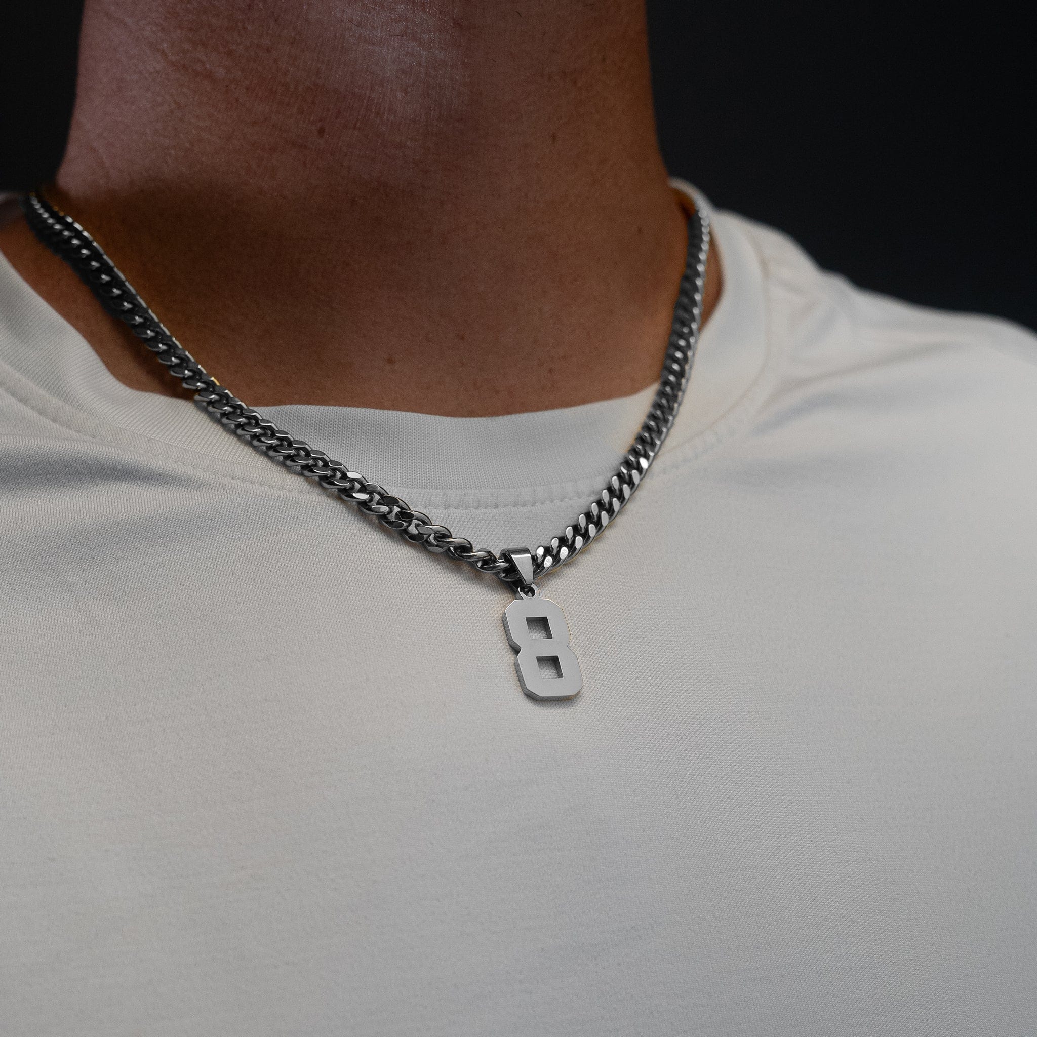 Number Pendant Necklace - Silver - ViViGleam