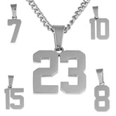 Number Pendant Necklace - Silver - ViViGleam