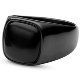 Stainless Steel Black Stone Signet Ring - ViViGleam