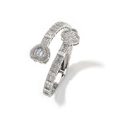 Statement Iced Out Heart & Clover Bangle