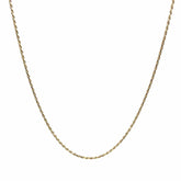 Gold plated sterling silver rope chain necklace with a diamond cut finish.