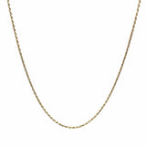Gold plated sterling silver rope chain necklace with a diamond cut finish.