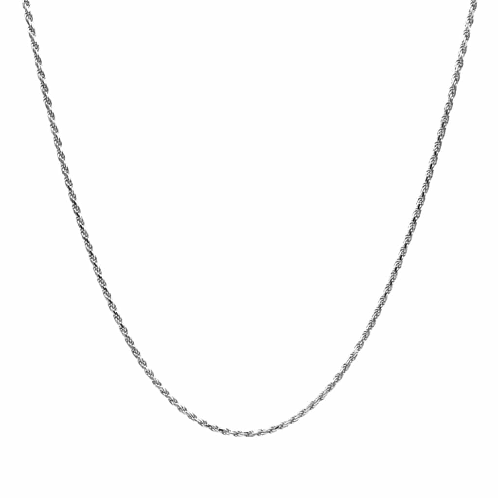 3mm Sterling Silver Rope Chain Necklace - ViViGleam