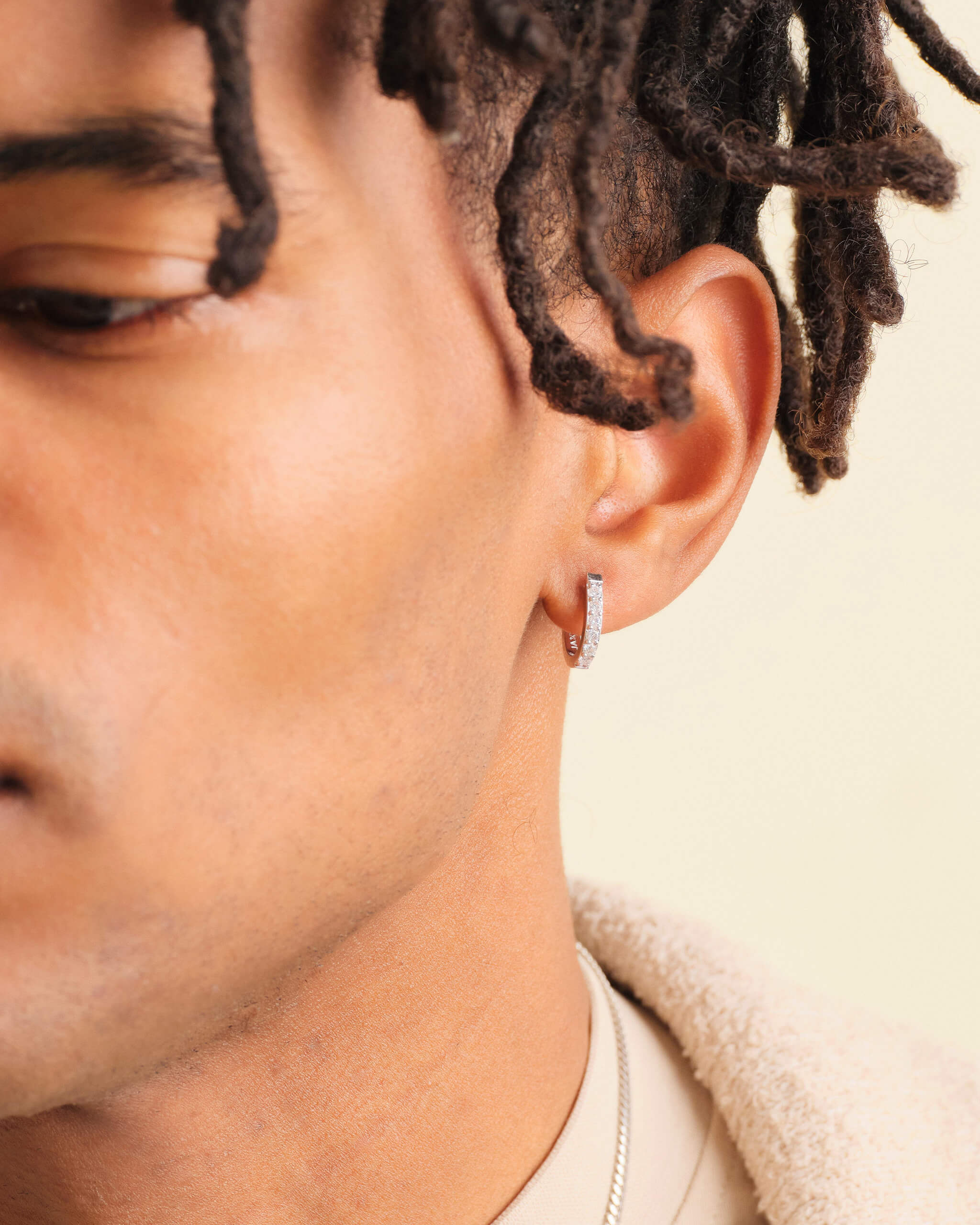 Studded Huggie Earrings - Silver - ViViGleam