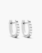 Studded Huggie Earrings - Silver - ViViGleam