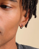 Thin Hoop Earrings - Black - ViViGleam