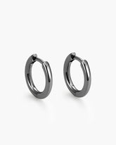 Thin Hoop Earrings - Black - ViViGleam