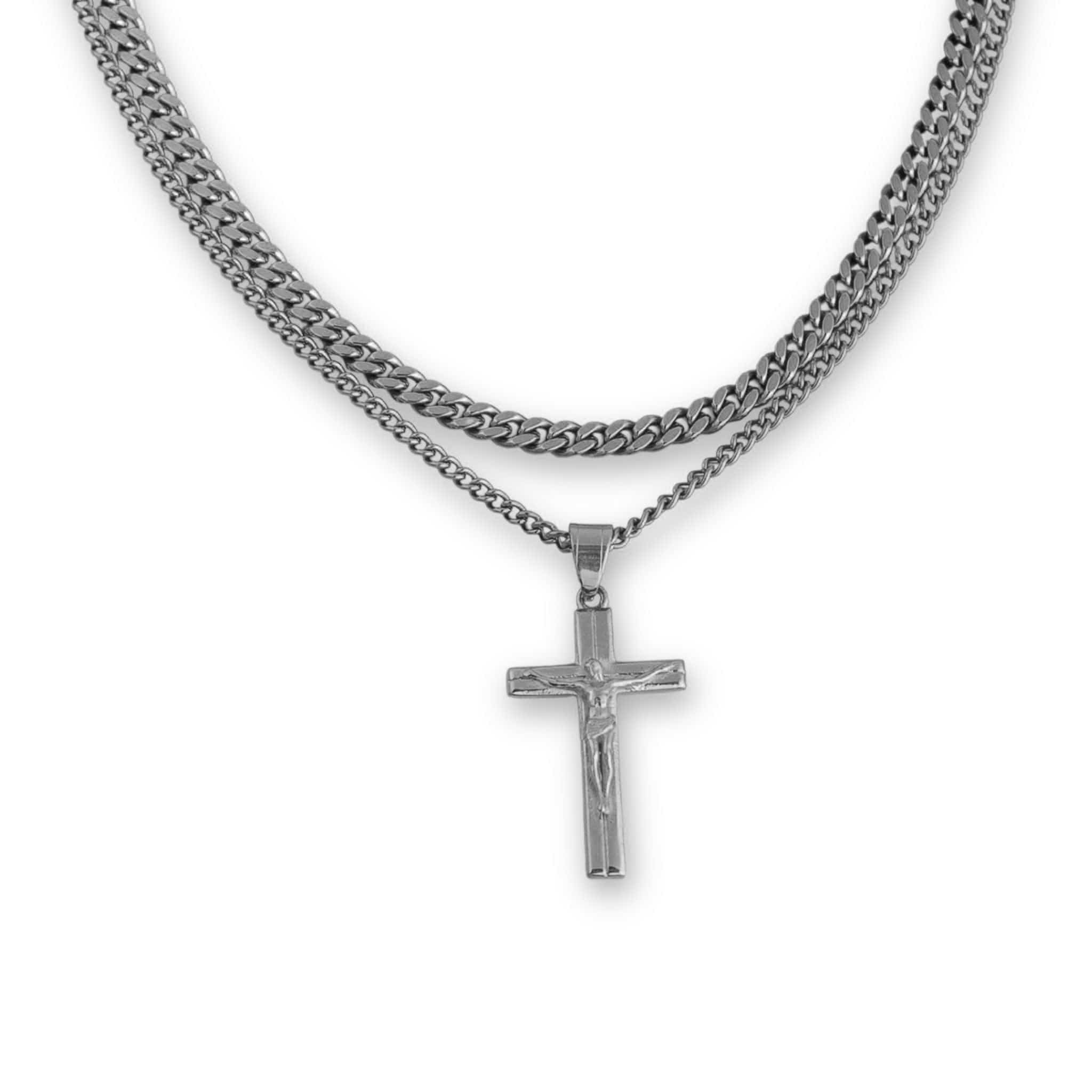 Crucifix Set - Silver - ViViGleam