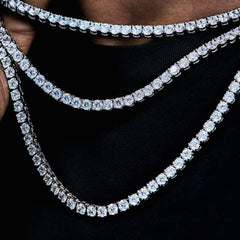 Iced Tennis Chain White Gold(ALL SIZES) - ViViGleam