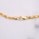 3mm Sterling Gold Rope Chain Necklace - ViViGleam