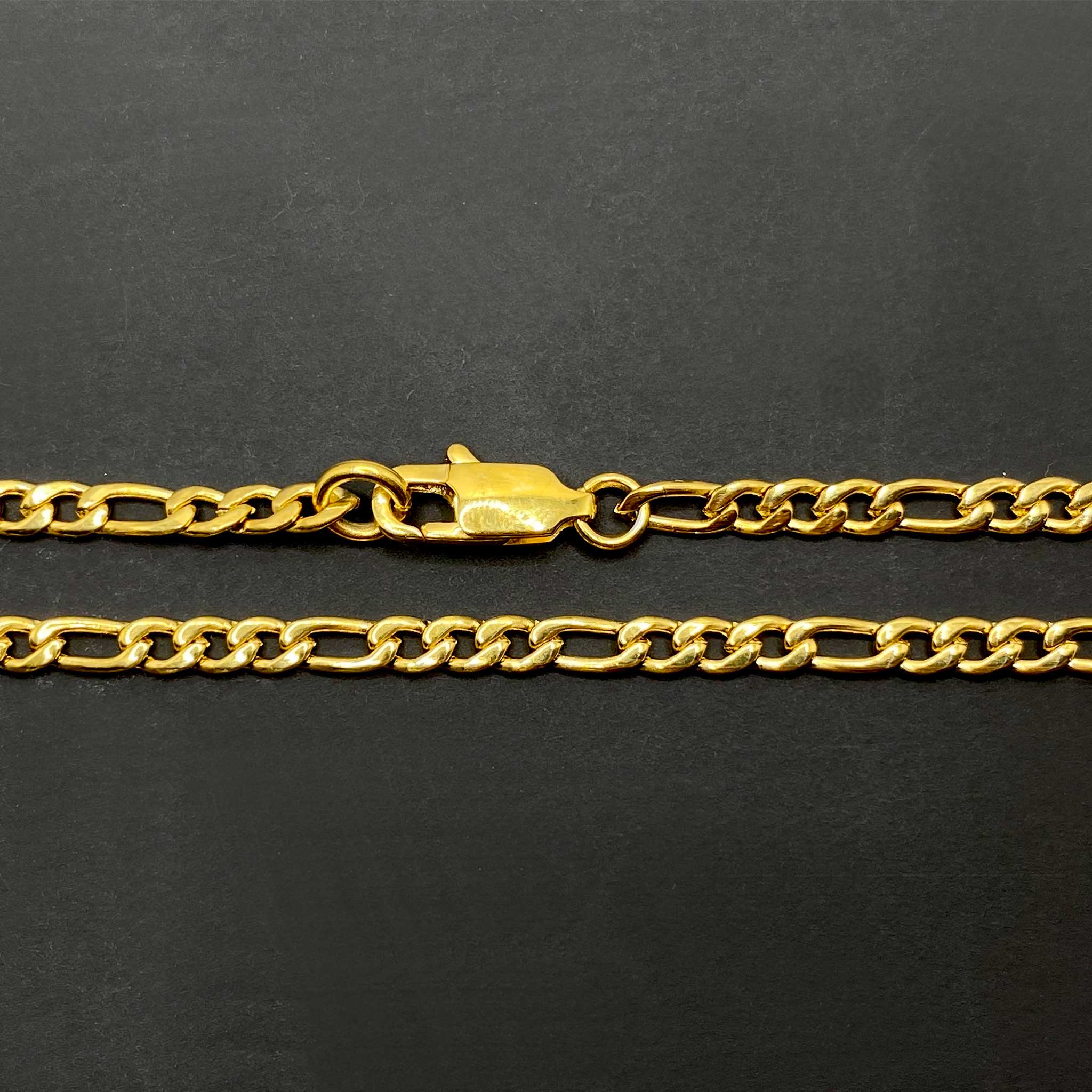 Figaro Chain 3MM Gold Stainless - ViViGleam
