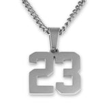 Number Pendant Necklace - Silver - ViViGleam