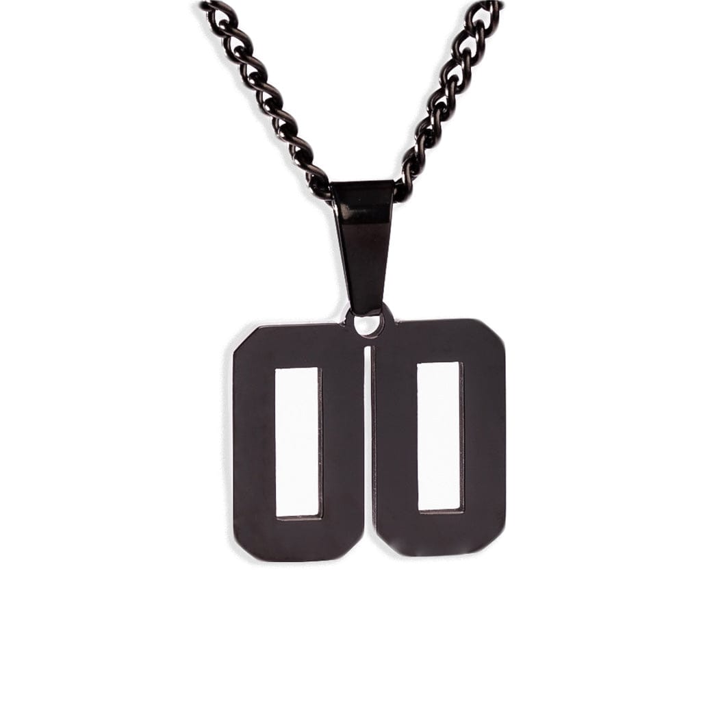 Number Pendant Necklace - Black - ViViGleam