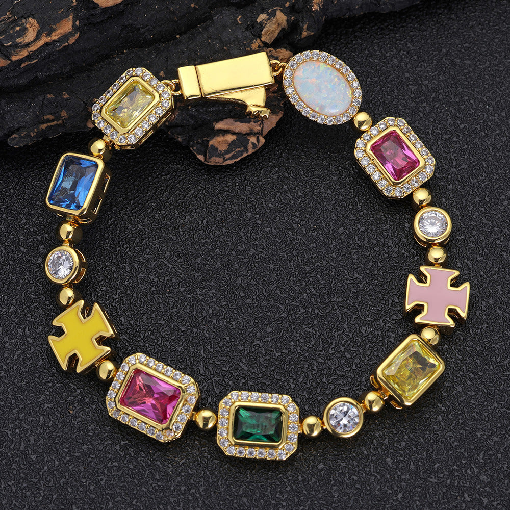10mm Colored Gemstone Art Bracelet - ViViGleam