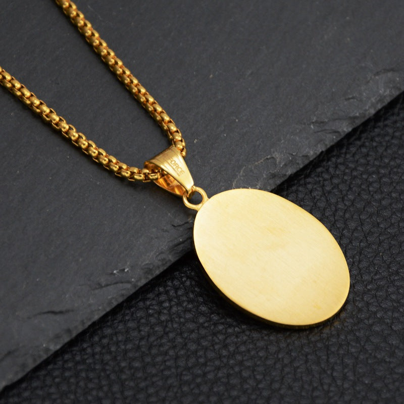 Mini Virgin Mary Medallion Pendant Gold - ViViGleam