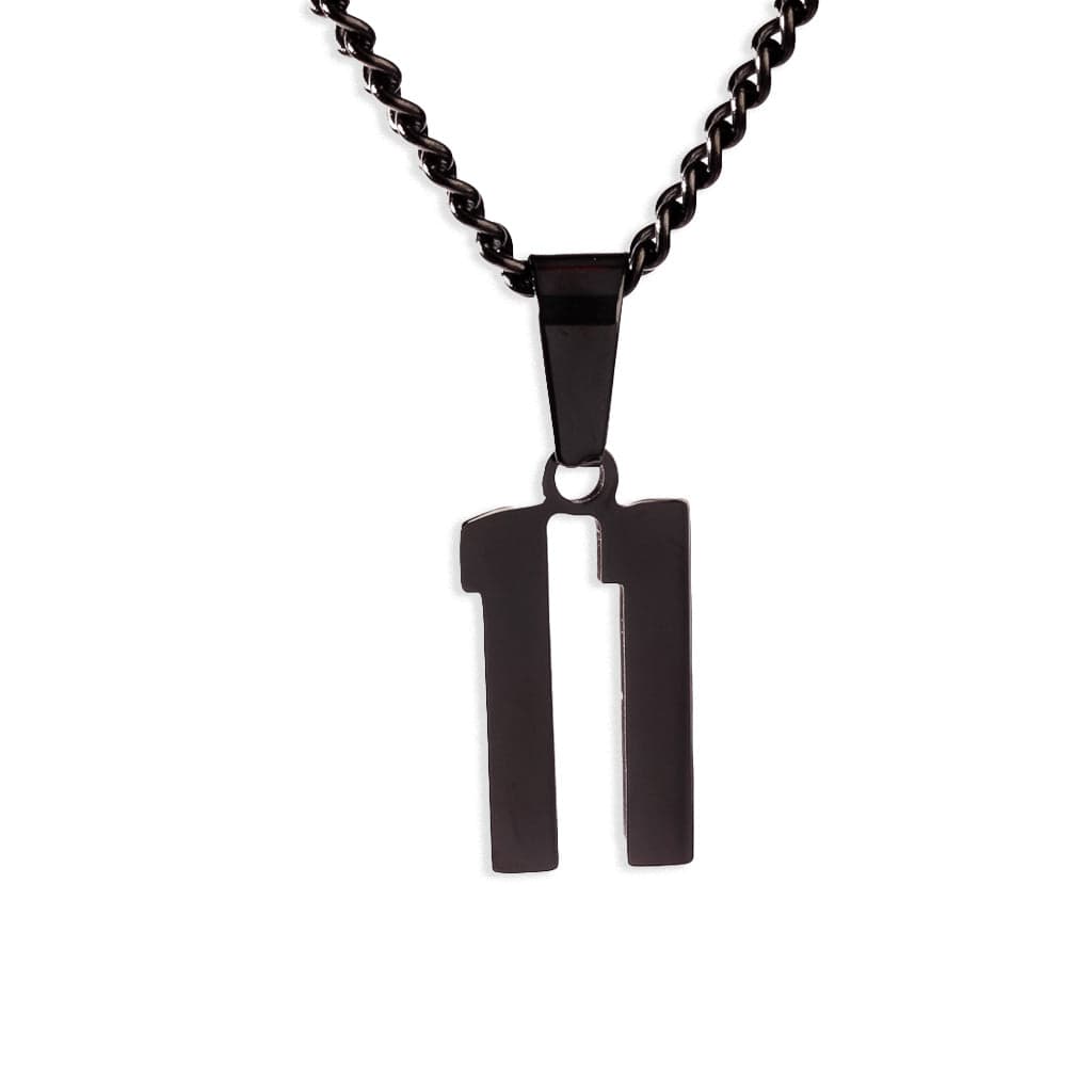 Number Pendant Necklace - Black - ViViGleam