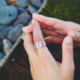 Iced Out Diamond CZ Cuban Link Mens Ring in White Gold - ViViGleam