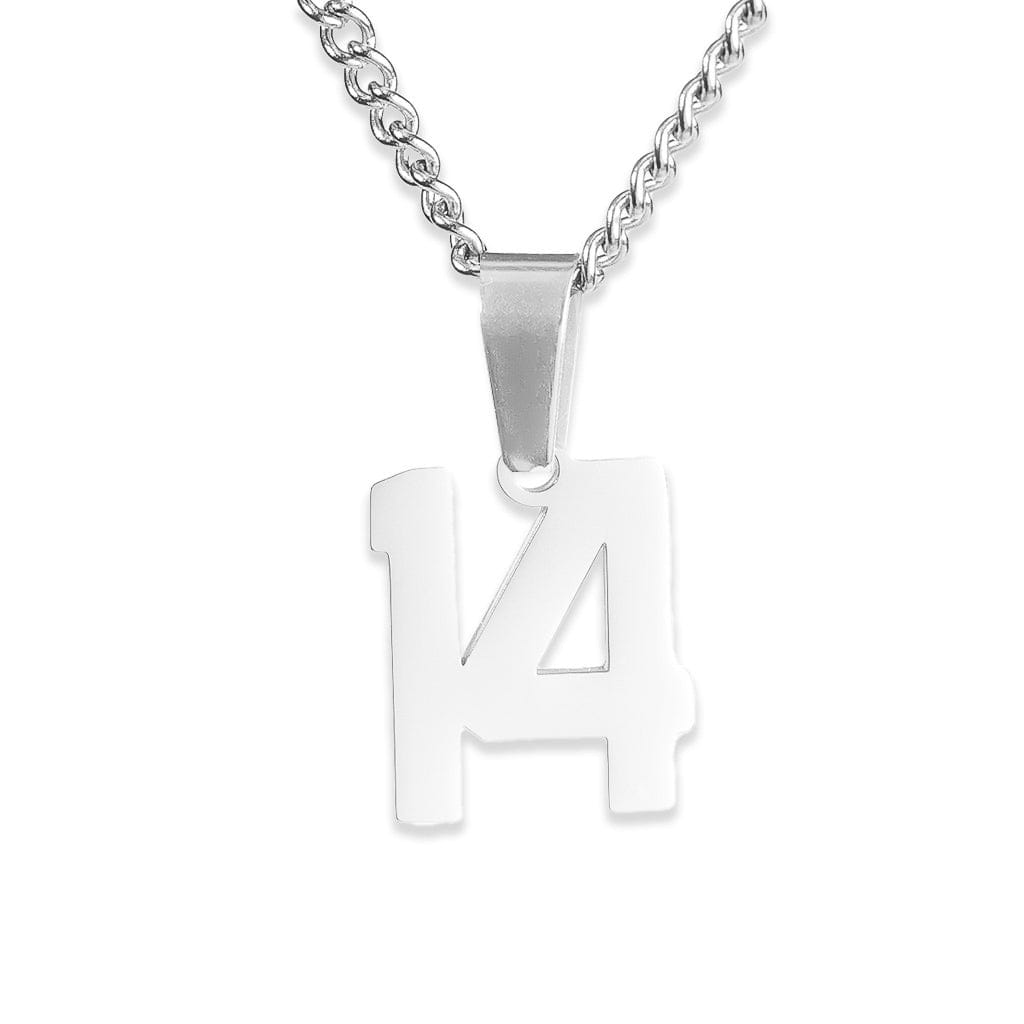 Number Pendant Necklace - Silver - ViViGleam