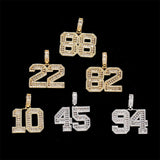Custom Baguette Number Pendant - ViViGleam