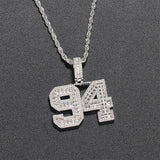 Custom Baguette Number Pendant - ViViGleam