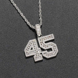 Custom Baguette Number Pendant - ViViGleam