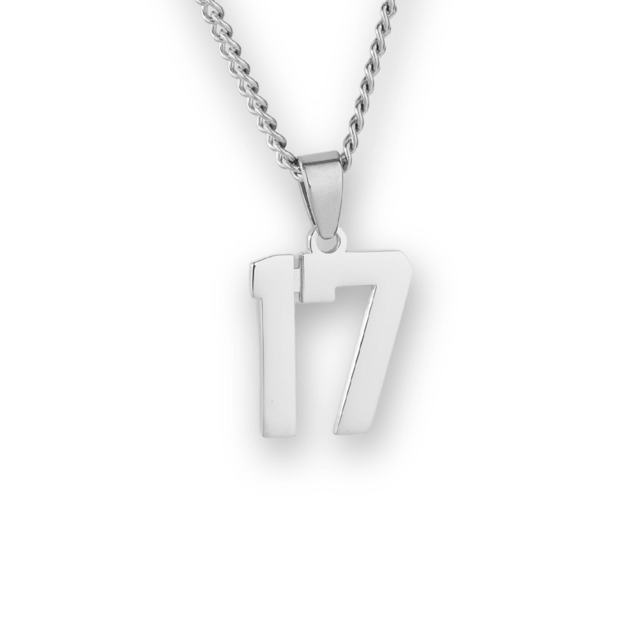 Number Pendant Necklace - Silver - ViViGleam