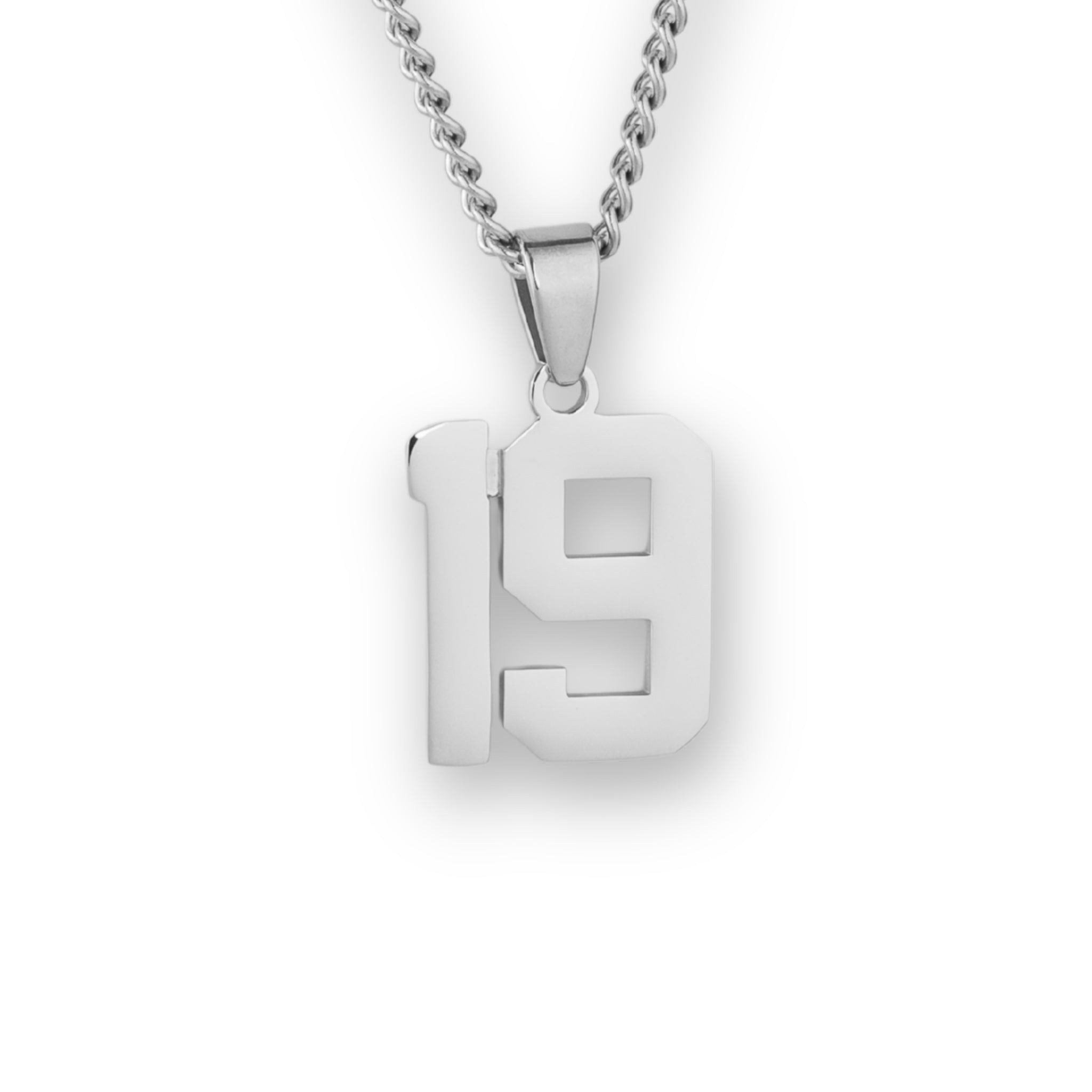 Number Pendant Necklace - Silver - ViViGleam