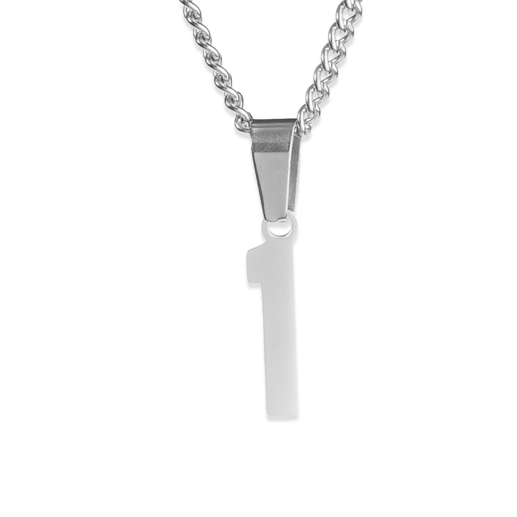Number Pendant Necklace - Silver - ViViGleam