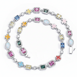 10mm Multicolor Gemstone & Enamel Art Bracelet - ViViGleam