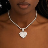Custom Heart Locket Photo Medallions Necklace - ViViGleam
